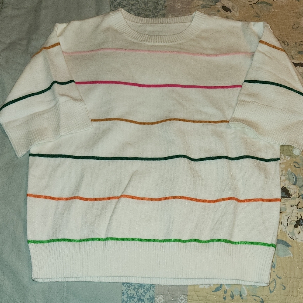 Striped White Sweater